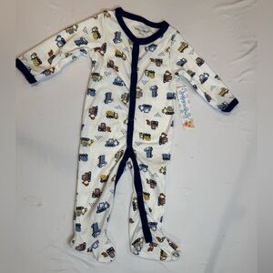 4/$15 Baby Views Construction Footie Pajamas NEW WITH TAGS